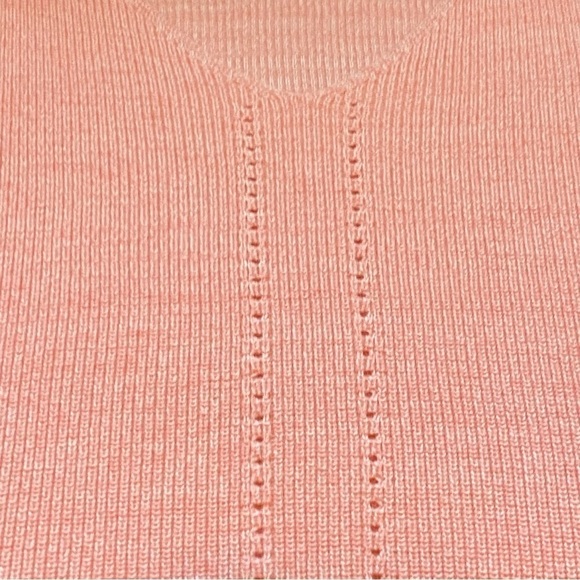 Sundance Baylee Sweater Lightweight V-Neck Ribbed Sleeveless Coral Color Medium - Picture 4 of 8